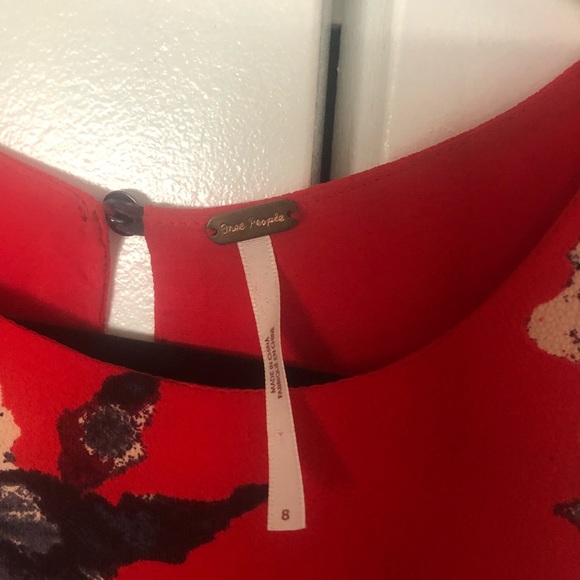 Free People Cherry Red Floral Dress - Picture 5 of 5